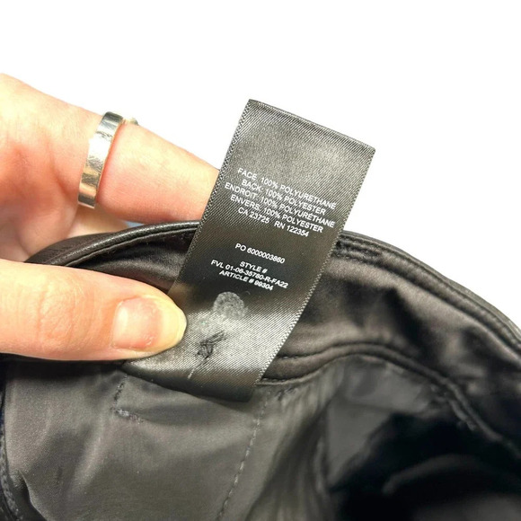 Aritzia Babaton Command Vegan Leather Pants Cropped Mid-rise Black Size 0 - Picture 9 of 9